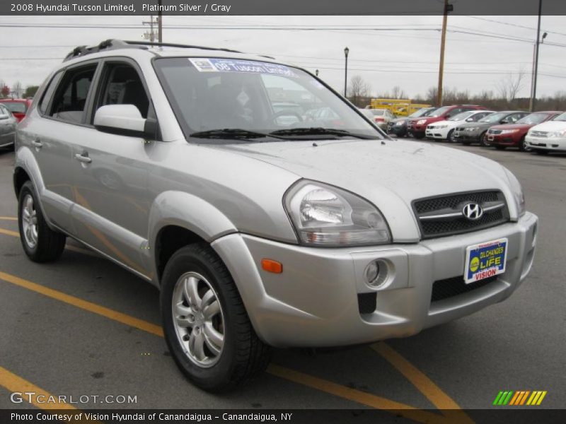 Platinum Silver / Gray 2008 Hyundai Tucson Limited