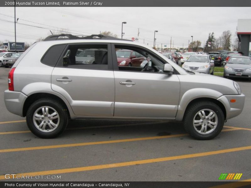 Platinum Silver / Gray 2008 Hyundai Tucson Limited