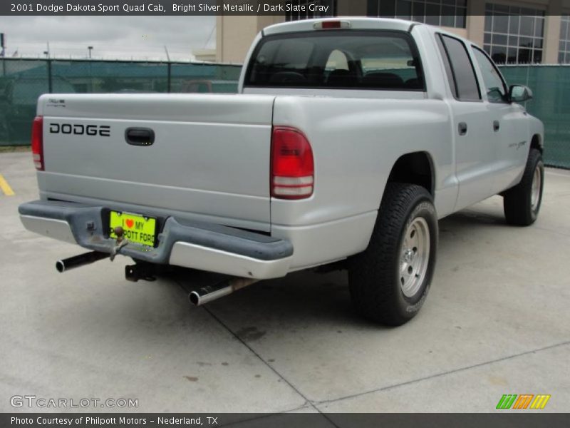Bright Silver Metallic / Dark Slate Gray 2001 Dodge Dakota Sport Quad Cab
