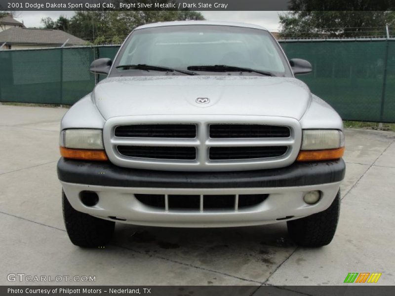Bright Silver Metallic / Dark Slate Gray 2001 Dodge Dakota Sport Quad Cab