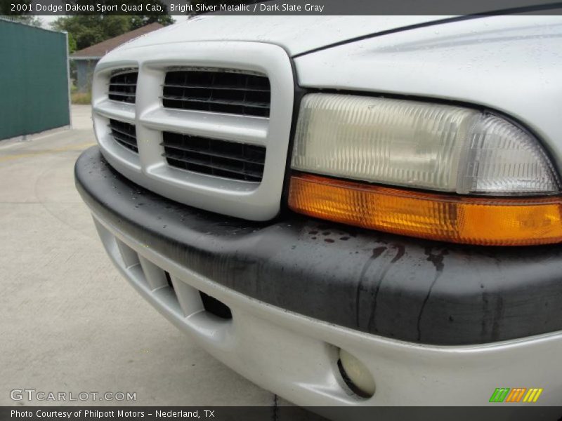 Bright Silver Metallic / Dark Slate Gray 2001 Dodge Dakota Sport Quad Cab