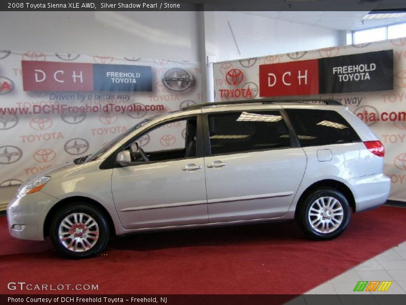 Silver Shadow Pearl / Stone 2008 Toyota Sienna XLE AWD