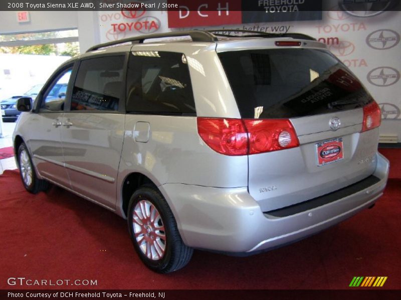 Silver Shadow Pearl / Stone 2008 Toyota Sienna XLE AWD