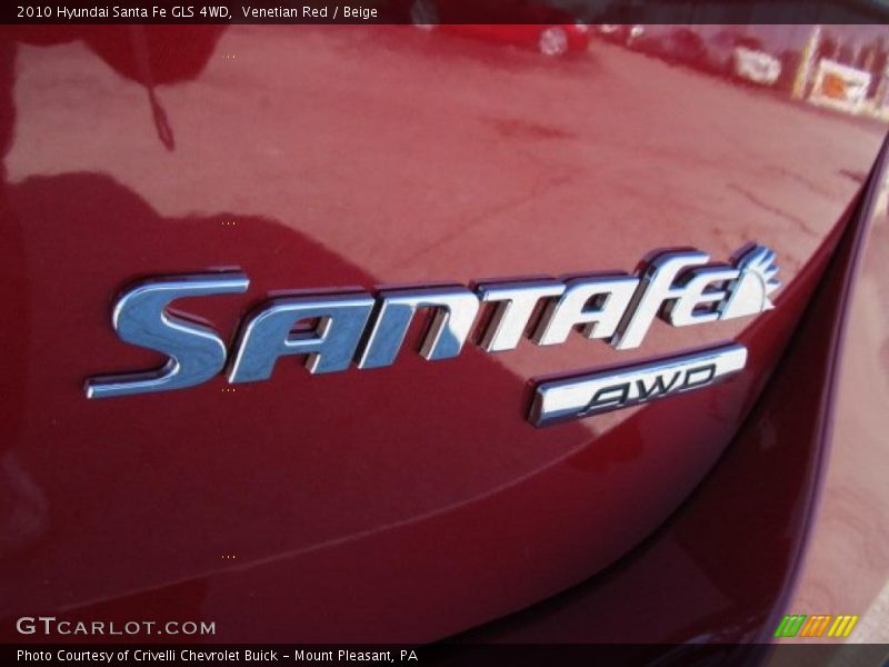 Venetian Red / Beige 2010 Hyundai Santa Fe GLS 4WD