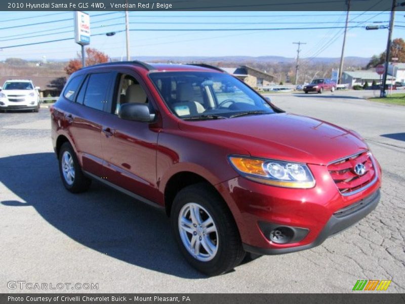 Venetian Red / Beige 2010 Hyundai Santa Fe GLS 4WD