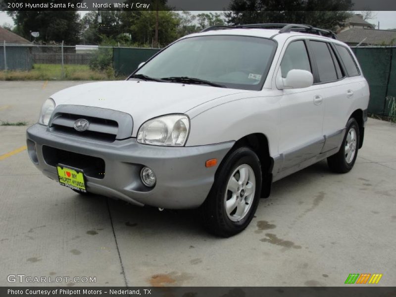 Nordic White / Gray 2006 Hyundai Santa Fe GLS