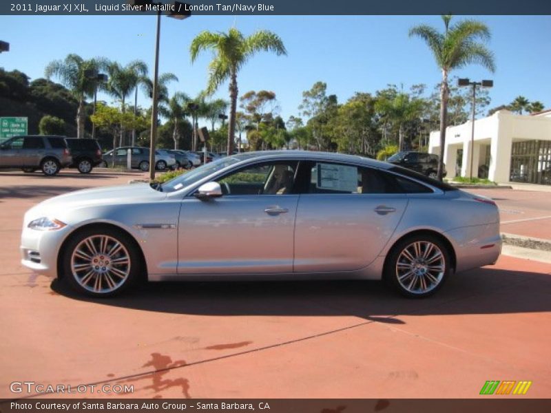 Liquid Silver Metallic / London Tan/Navy Blue 2011 Jaguar XJ XJL