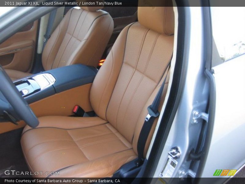 Liquid Silver Metallic / London Tan/Navy Blue 2011 Jaguar XJ XJL