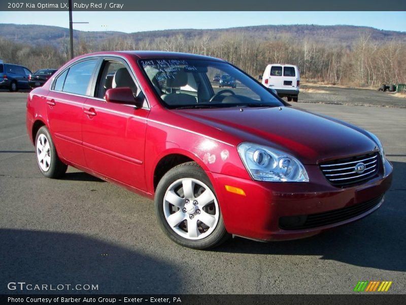Ruby Red / Gray 2007 Kia Optima LX
