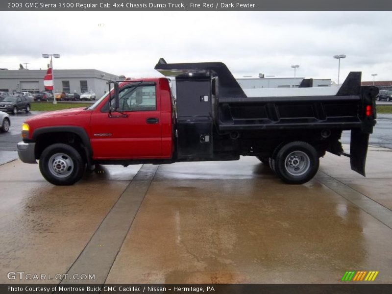  2003 Sierra 3500 Regular Cab 4x4 Chassis Dump Truck Fire Red