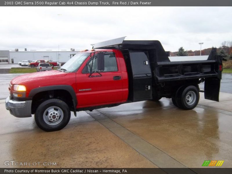 Fire Red / Dark Pewter 2003 GMC Sierra 3500 Regular Cab 4x4 Chassis Dump Truck