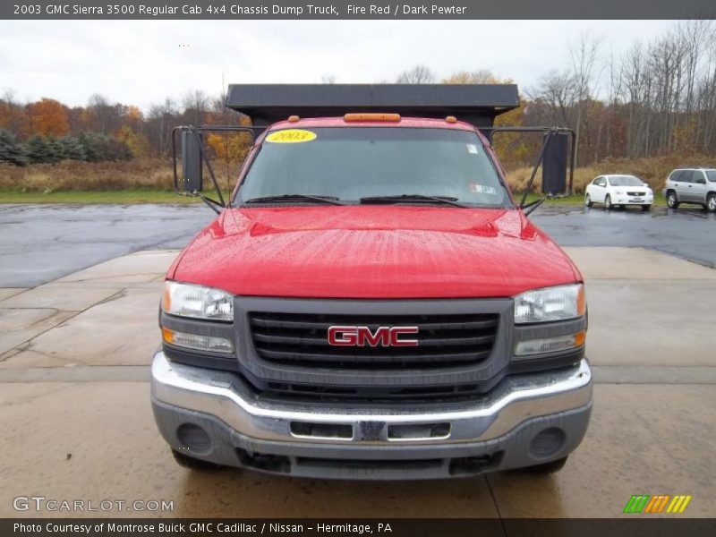 Fire Red / Dark Pewter 2003 GMC Sierra 3500 Regular Cab 4x4 Chassis Dump Truck