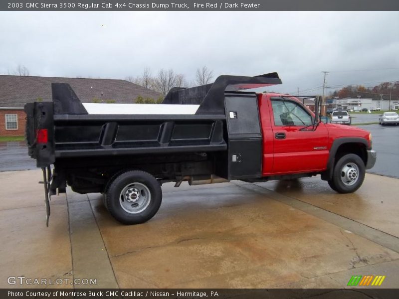  2003 Sierra 3500 Regular Cab 4x4 Chassis Dump Truck Fire Red