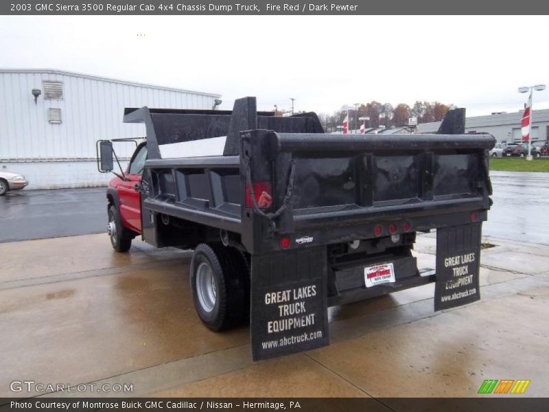  2003 Sierra 3500 Regular Cab 4x4 Chassis Dump Truck Fire Red