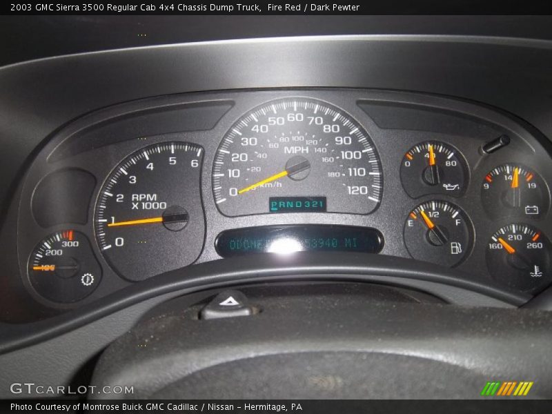  2003 Sierra 3500 Regular Cab 4x4 Chassis Dump Truck Regular Cab 4x4 Chassis Dump Truck Gauges