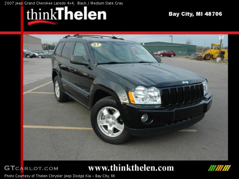 Black / Medium Slate Gray 2007 Jeep Grand Cherokee Laredo 4x4