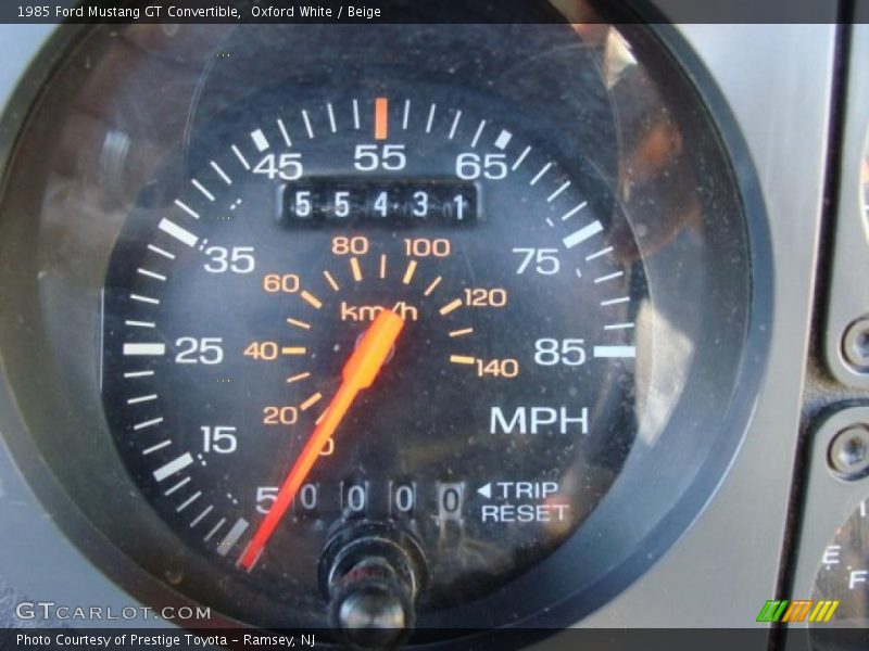 Oxford White / Beige 1985 Ford Mustang GT Convertible