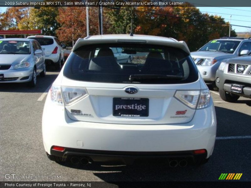 Satin White Pearl / Graphite Gray Alcantara/Carbon Black Leather 2009 Subaru Impreza WRX STi