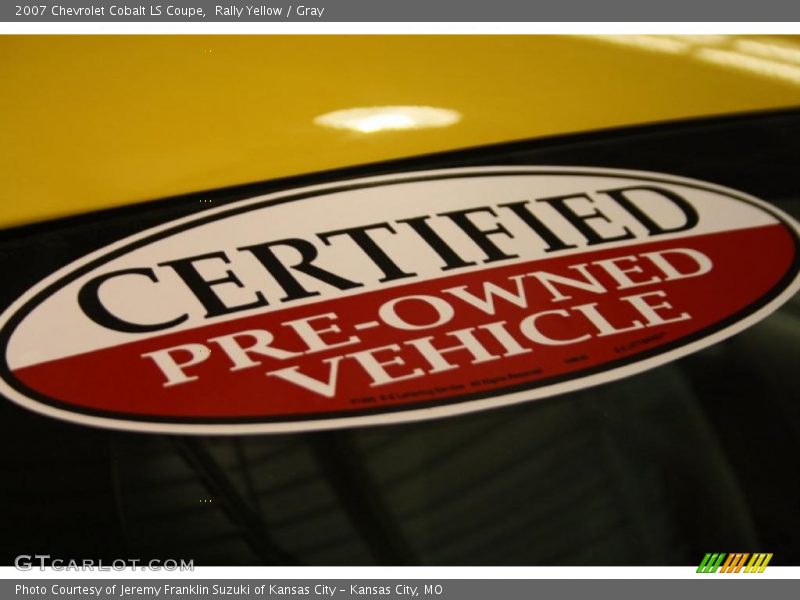 Rally Yellow / Gray 2007 Chevrolet Cobalt LS Coupe