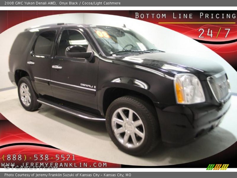 Onyx Black / Cocoa/Light Cashmere 2008 GMC Yukon Denali AWD