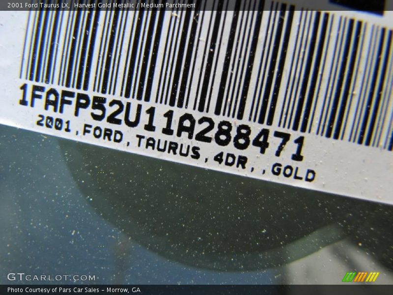 Harvest Gold Metallic / Medium Parchment 2001 Ford Taurus LX
