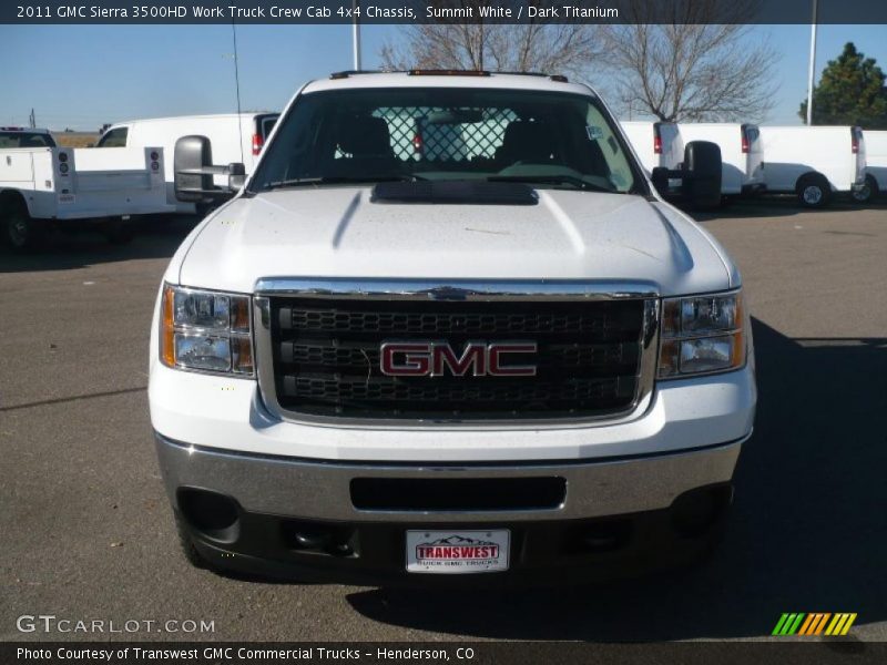 Summit White / Dark Titanium 2011 GMC Sierra 3500HD Work Truck Crew Cab 4x4 Chassis