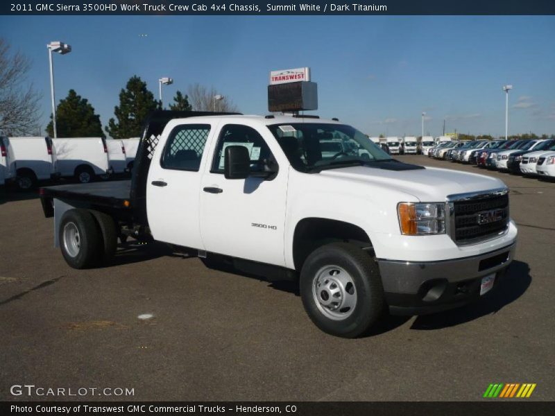 Summit White / Dark Titanium 2011 GMC Sierra 3500HD Work Truck Crew Cab 4x4 Chassis