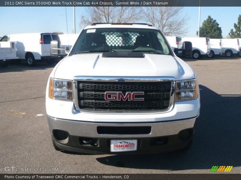 Summit White / Dark Titanium 2011 GMC Sierra 3500HD Work Truck Crew Cab 4x4 Chassis