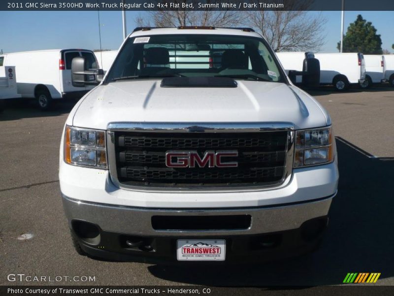 Summit White / Dark Titanium 2011 GMC Sierra 3500HD Work Truck Regular Cab 4x4 Flat Bed