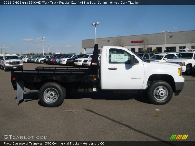  2011 Sierra 3500HD Work Truck Regular Cab 4x4 Flat Bed Summit White