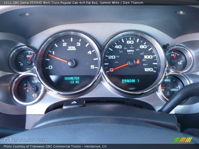  2011 Sierra 3500HD Work Truck Regular Cab 4x4 Flat Bed Work Truck Regular Cab 4x4 Flat Bed Gauges