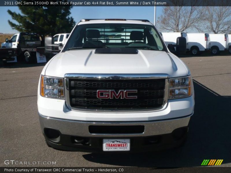 Summit White / Dark Titanium 2011 GMC Sierra 3500HD Work Truck Regular Cab 4x4 Flat Bed