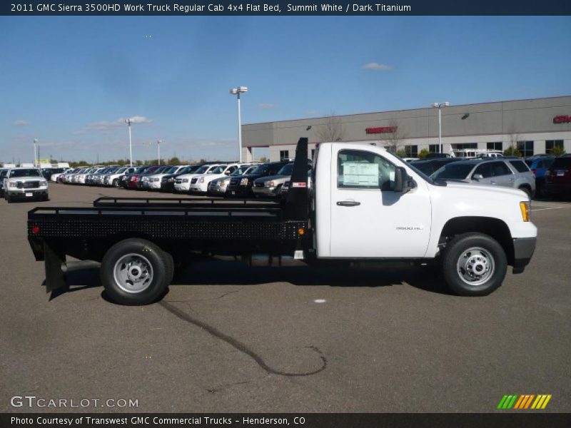 Summit White / Dark Titanium 2011 GMC Sierra 3500HD Work Truck Regular Cab 4x4 Flat Bed