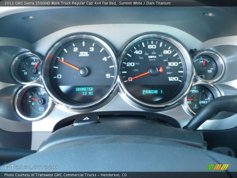 2011 Sierra 3500HD Work Truck Regular Cab 4x4 Flat Bed Work Truck Regular Cab 4x4 Flat Bed Gauges