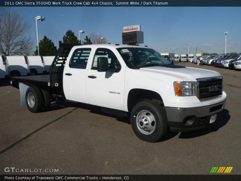 Summit White / Dark Titanium 2011 GMC Sierra 3500HD Work Truck Crew Cab 4x4 Chassis