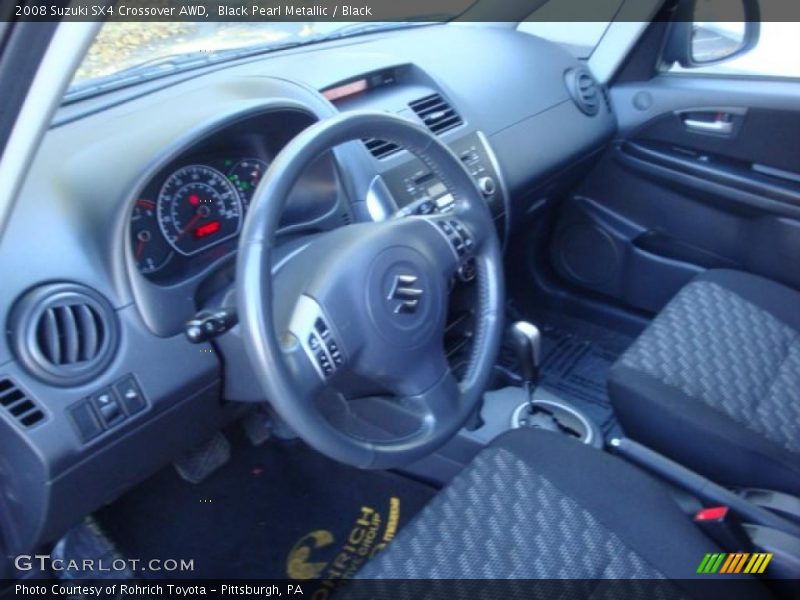 Black Pearl Metallic / Black 2008 Suzuki SX4 Crossover AWD
