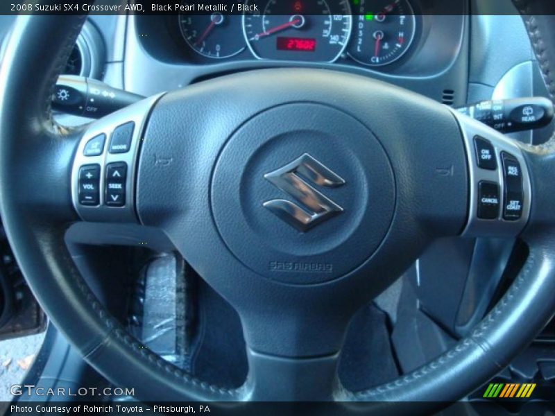 Black Pearl Metallic / Black 2008 Suzuki SX4 Crossover AWD