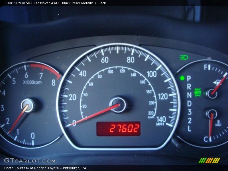 Black Pearl Metallic / Black 2008 Suzuki SX4 Crossover AWD