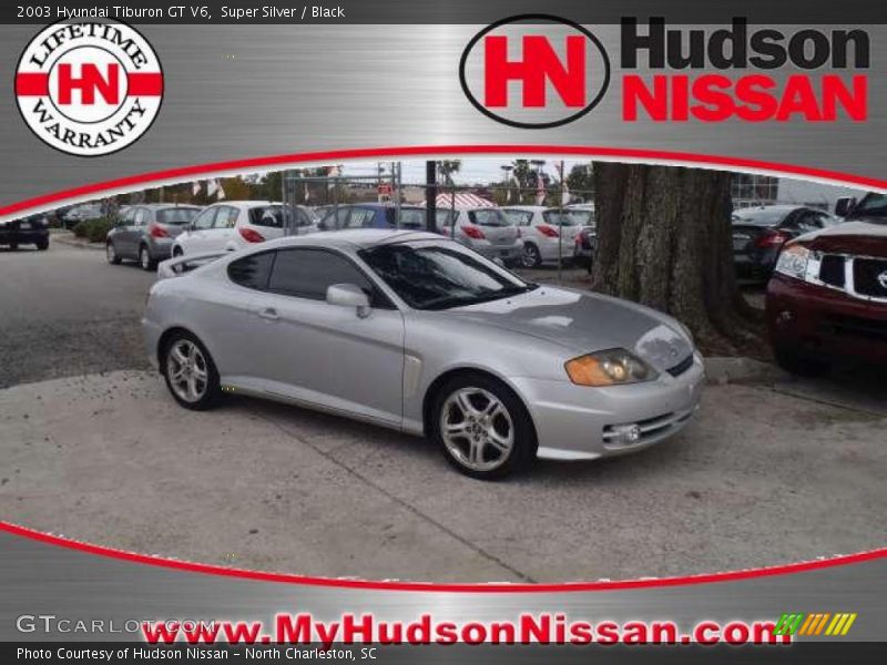 Super Silver / Black 2003 Hyundai Tiburon GT V6