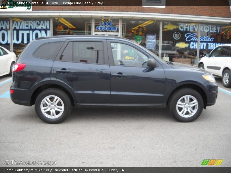 Indigo Blue Pearl / Gray 2010 Hyundai Santa Fe GLS 4WD
