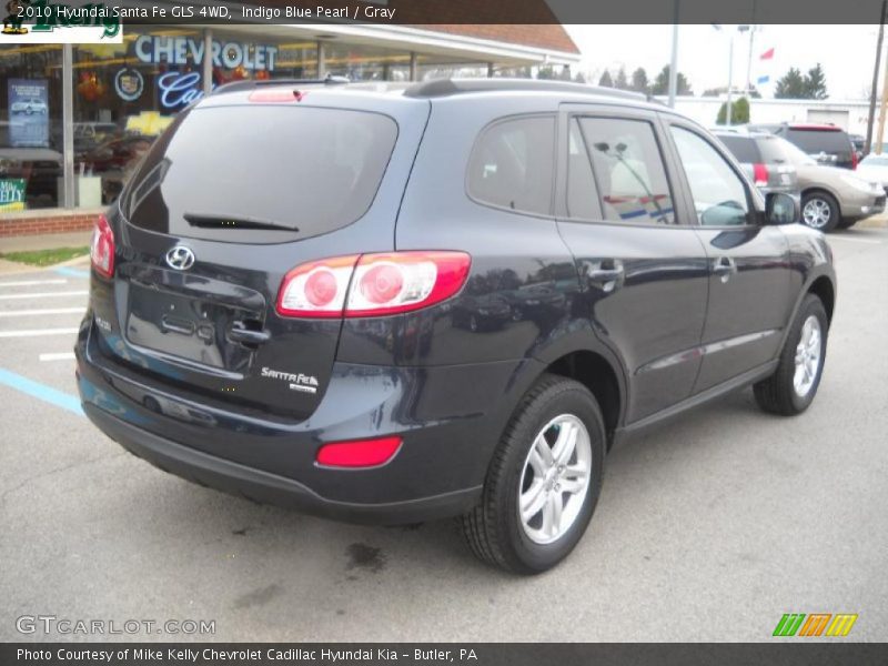 Indigo Blue Pearl / Gray 2010 Hyundai Santa Fe GLS 4WD