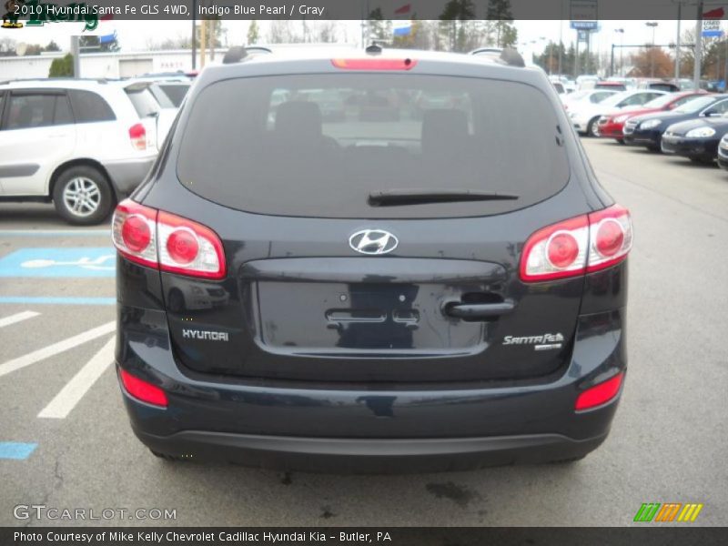 Indigo Blue Pearl / Gray 2010 Hyundai Santa Fe GLS 4WD