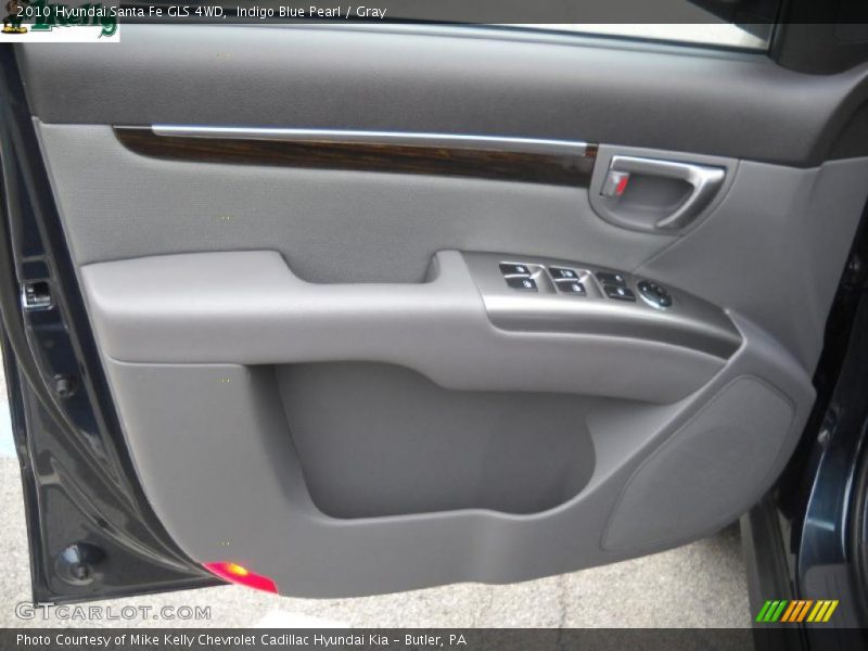 Indigo Blue Pearl / Gray 2010 Hyundai Santa Fe GLS 4WD