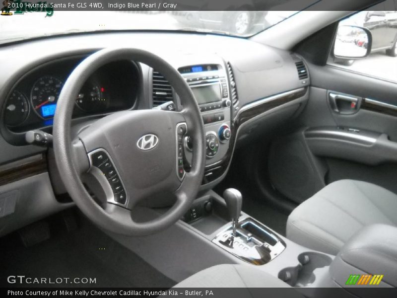 Indigo Blue Pearl / Gray 2010 Hyundai Santa Fe GLS 4WD