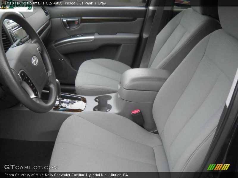 Indigo Blue Pearl / Gray 2010 Hyundai Santa Fe GLS 4WD