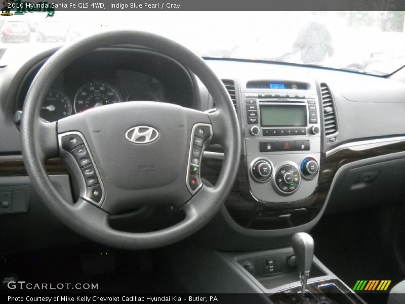 Indigo Blue Pearl / Gray 2010 Hyundai Santa Fe GLS 4WD
