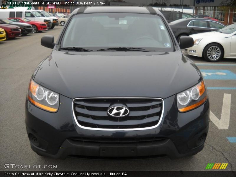 Indigo Blue Pearl / Gray 2010 Hyundai Santa Fe GLS 4WD