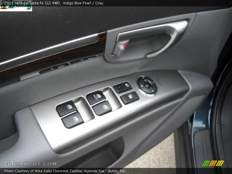 Indigo Blue Pearl / Gray 2010 Hyundai Santa Fe GLS 4WD