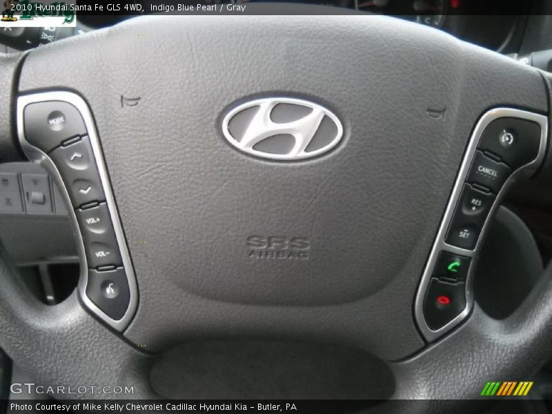 Indigo Blue Pearl / Gray 2010 Hyundai Santa Fe GLS 4WD