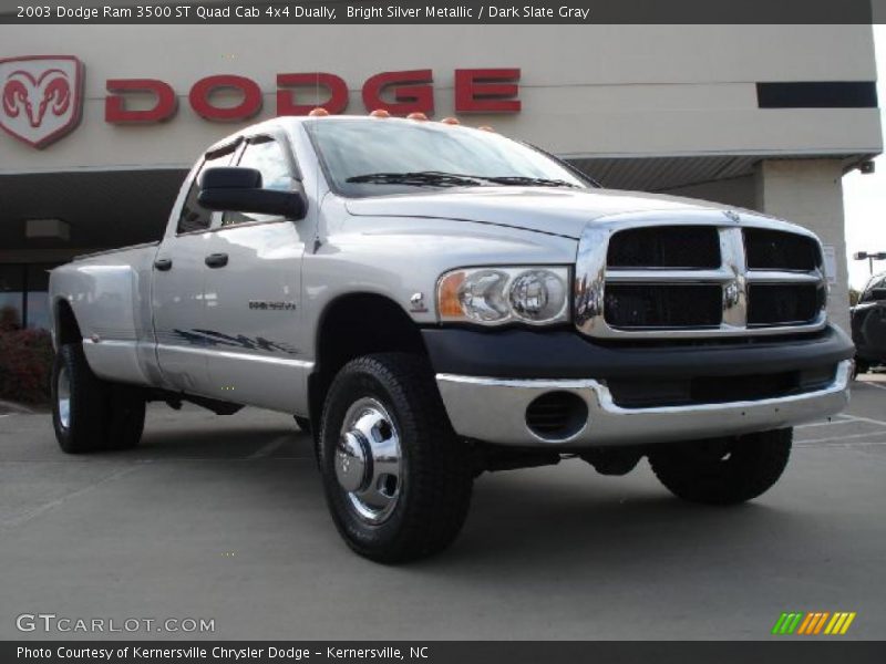 Bright Silver Metallic / Dark Slate Gray 2003 Dodge Ram 3500 ST Quad Cab 4x4 Dually